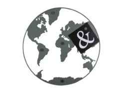 Memo board World Map w. magnets iron grayed jade