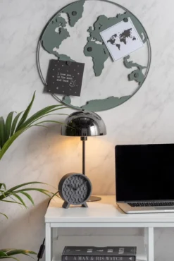 Memo board World Map w. magnets iron grayed jade