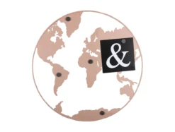 Memo board World Map w. magnets iron light pink