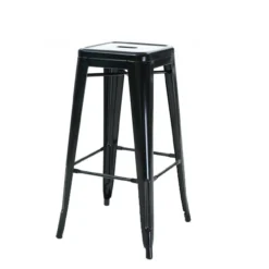 Metalen barkruk Café (zithoogte 65 cm) Zwart
