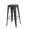 Metalen barkruk Café (zithoogte 77 cm) Mat zwart