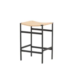 Metalen barkruk Roan - met rotan zitting - 66 cm Zwart