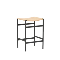 Metalen barkruk Roan zwart - met rotan zitting - 66 cm