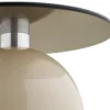Metalen bijzettafel Raiza beige met glazen blad - Ø40