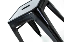 Metalen krukje Café (zithoogte 45 cm) Zwart