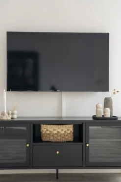 Metalen tv-meubel James - 160 x 35 cm Zwart