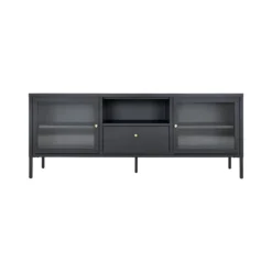 Metalen tv-meubel James - 160 x 35 cm Zwart