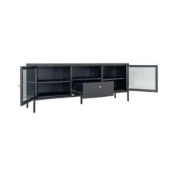 Metalen tv-meubel James - 160 x 35 cm Zwart