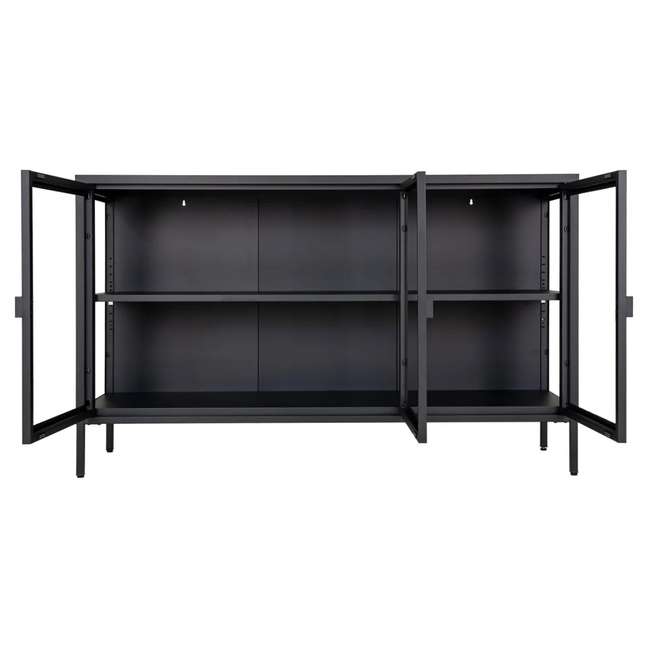 Metalen vitrinekast Dagmar Dagmar metalen vitrinekast zwart - 40 x 140 cm