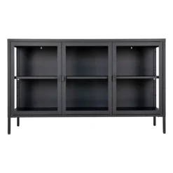 Metalen vitrinekast Dagmar Dagmar metalen vitrinekast zwart - 40 x 140 cm