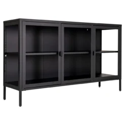 Metalen vitrinekast Dagmar Dagmar metalen vitrinekast zwart - 40 x 140 cm