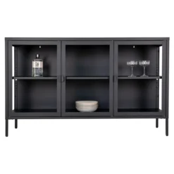 Metalen vitrinekast Dagmar Dagmar metalen vitrinekast zwart - 40 x 140 cm