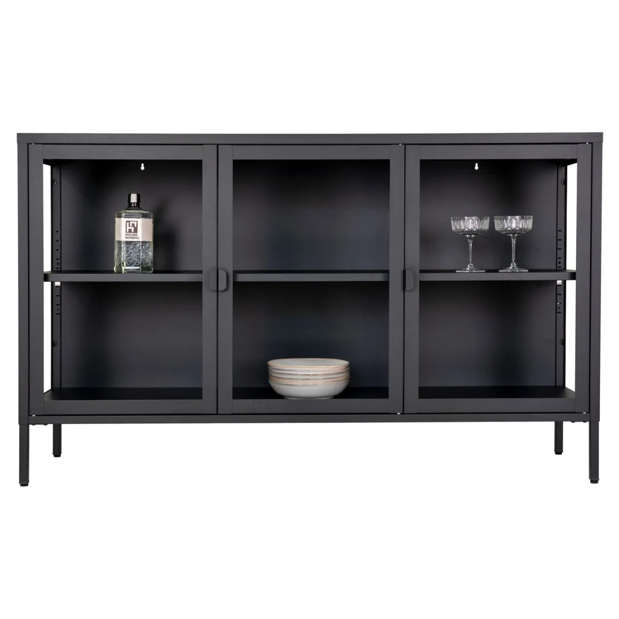 Metalen vitrinekast Dagmar Dagmar metalen vitrinekast zwart - 40 x 140 cm
