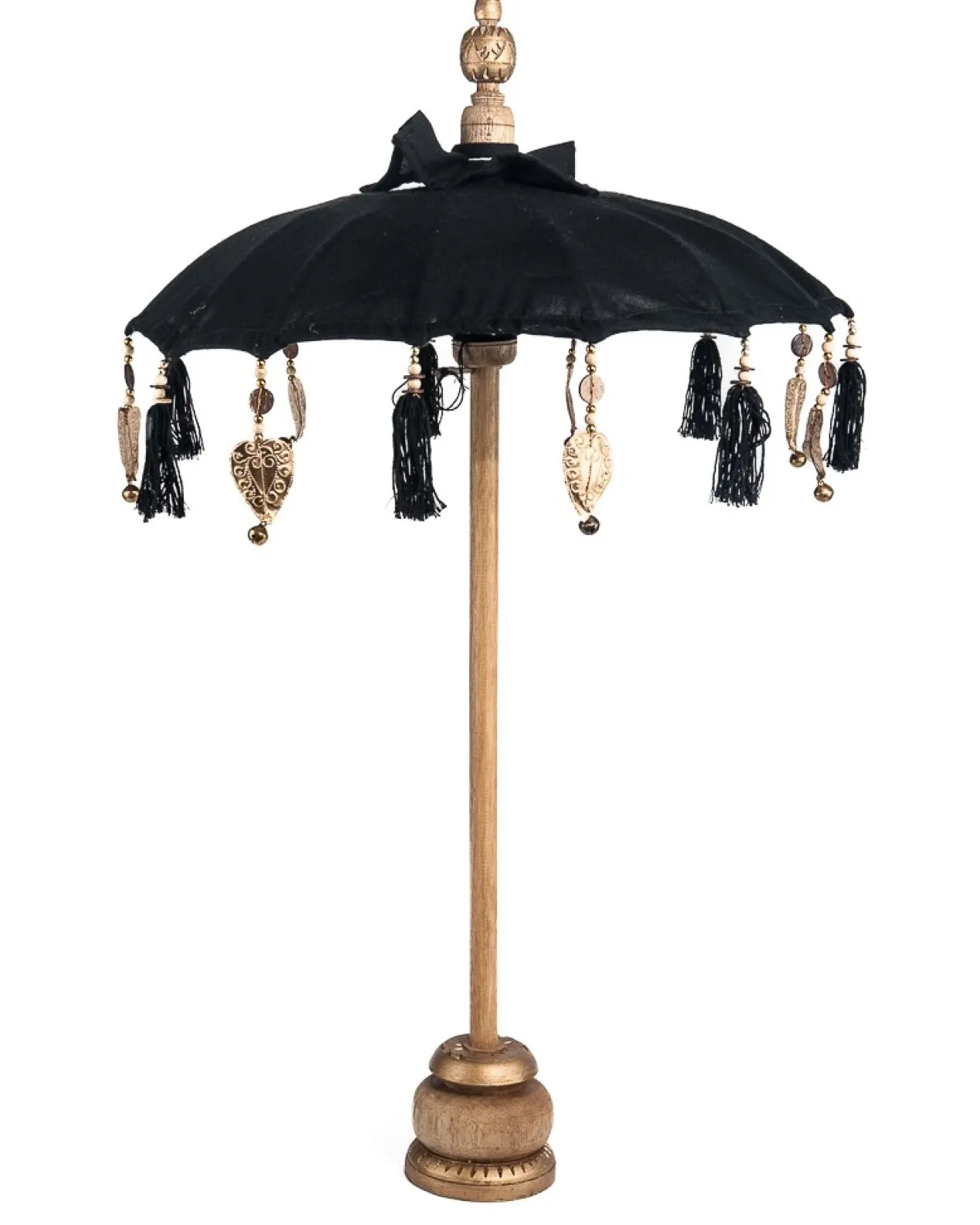 Mini parasol bamboe tafelmodel zwart