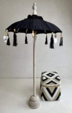 Mini parasol bamboe tafelmodel turquoise
