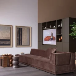Mirrox bijzettafel hout spiegelglas bruin [fsc]