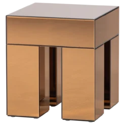 Mirrox bijzettafel hout spiegelglas bruin [fsc]