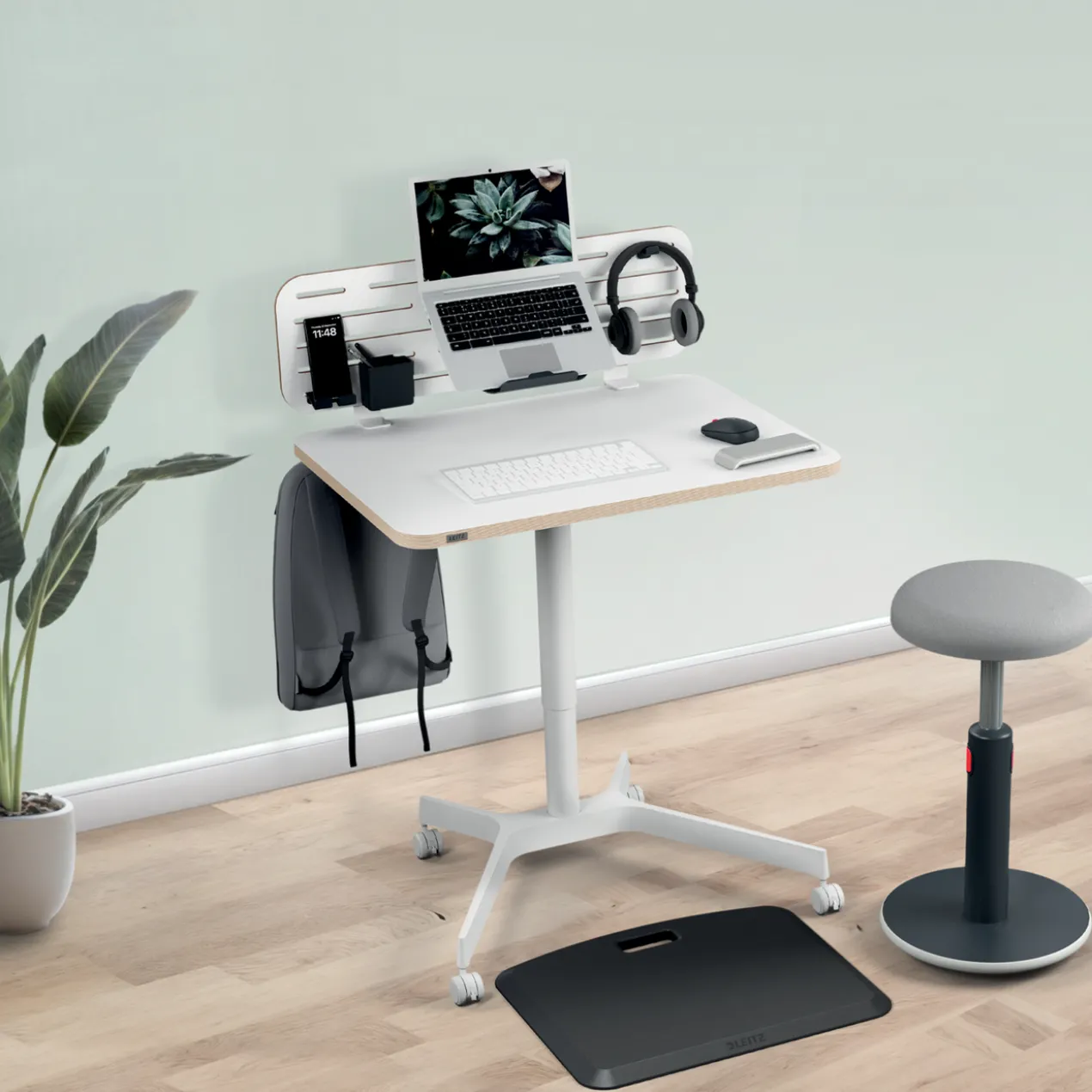 Mobiel Zit-Sta Bureau 80x60 cm wit