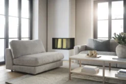 Modulair bankelement Duncan - 112 cm Lichtgrijs/beige