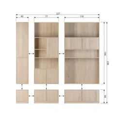 Modulair bovenkast 77 cm eiken naturel mat [fsc]