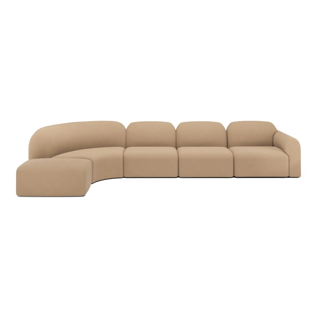 Modulaire bank Bulky hoek links footstool light sepia