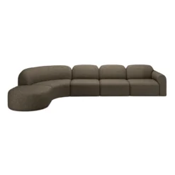 Modulaire bank Bulky hoek links ronde footstool cedar