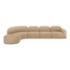 Modulaire bank Bulky hoek links ronde footstool light sepia