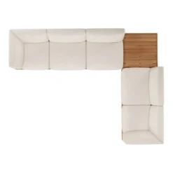 Modulaire bank Monocle outdoor wit set L of R + tafel