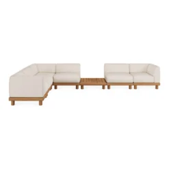 Modulaire bank Monocle outdoor wit set L of R + koffietafel