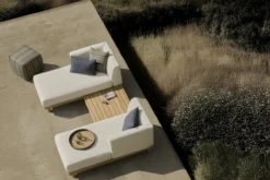 Modulaire bank Monocle outdoor wit loungbed L arm