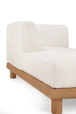 Modulaire bank Monocle outdoor wit loungebed R arm