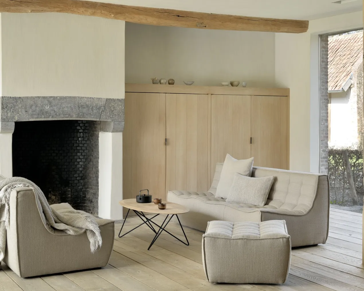 Modulaire bank N701 - beige - footstool