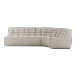 Modulaire bank N701 beige set 2 seat 90° ronde hoek