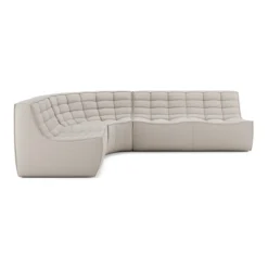Modulaire bank N701 beige set 1 + 2 seat 90° ronde hoek