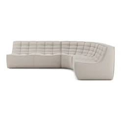 Modulaire bank N701 beige set 1 + 2 seat 90° ronde hoek