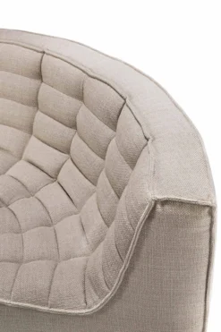 Modulaire bank N701 beige set 1 + 2 seat 90° ronde hoek