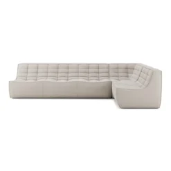 Modulaire bank N701 beige set 1 seat, 3 seat, 90° recht hoek