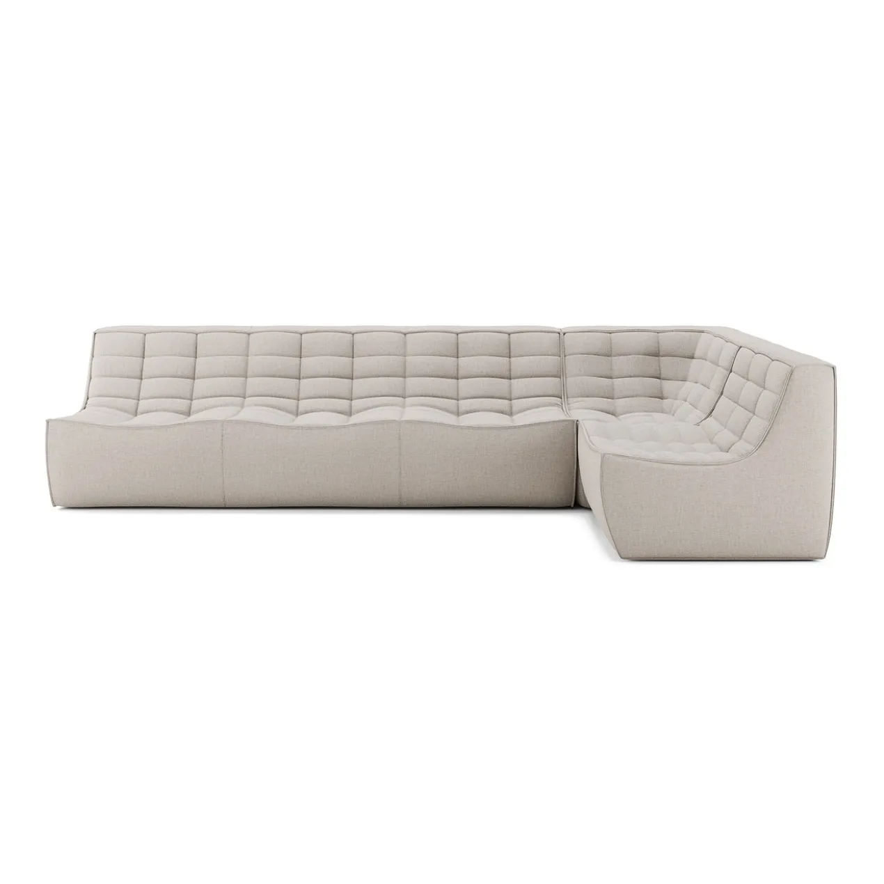 Modulaire bank N701 beige set 1 seat, 3 seat, 90° recht hoek