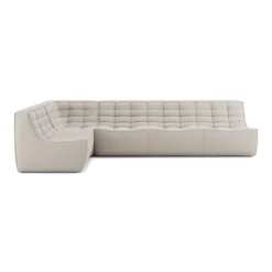 Modulaire bank N701 beige set 1 seat, 3 seat, 90° recht hoek