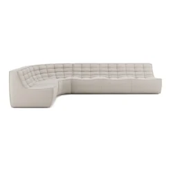 Modulaire bank N701 beige set 1 seat, 3 seat, 90° ronde hoek