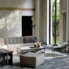 Modulaire bank N701 beige set 2 seat, 3 seat, 90° ronde hoek