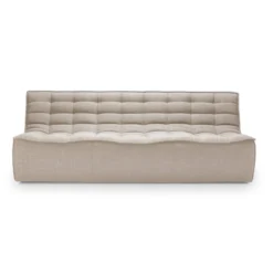 Modulaire bank N701 beige set 2 seat, 3 seat, 90° ronde hoek
