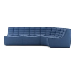 Modulaire bank N701 blue set 2 seat 90° ronde hoek