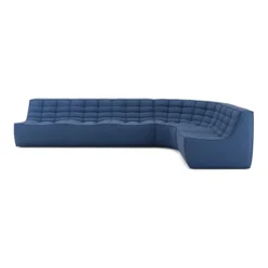 Modulaire bank N701 blue set 1 + 3 seat, 90° ronde hoek