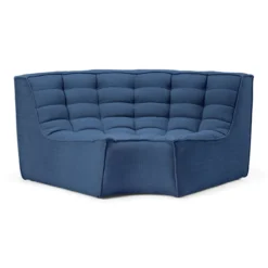 Modulaire bank N701 blue set 1 + 3 seat, 90° ronde hoek