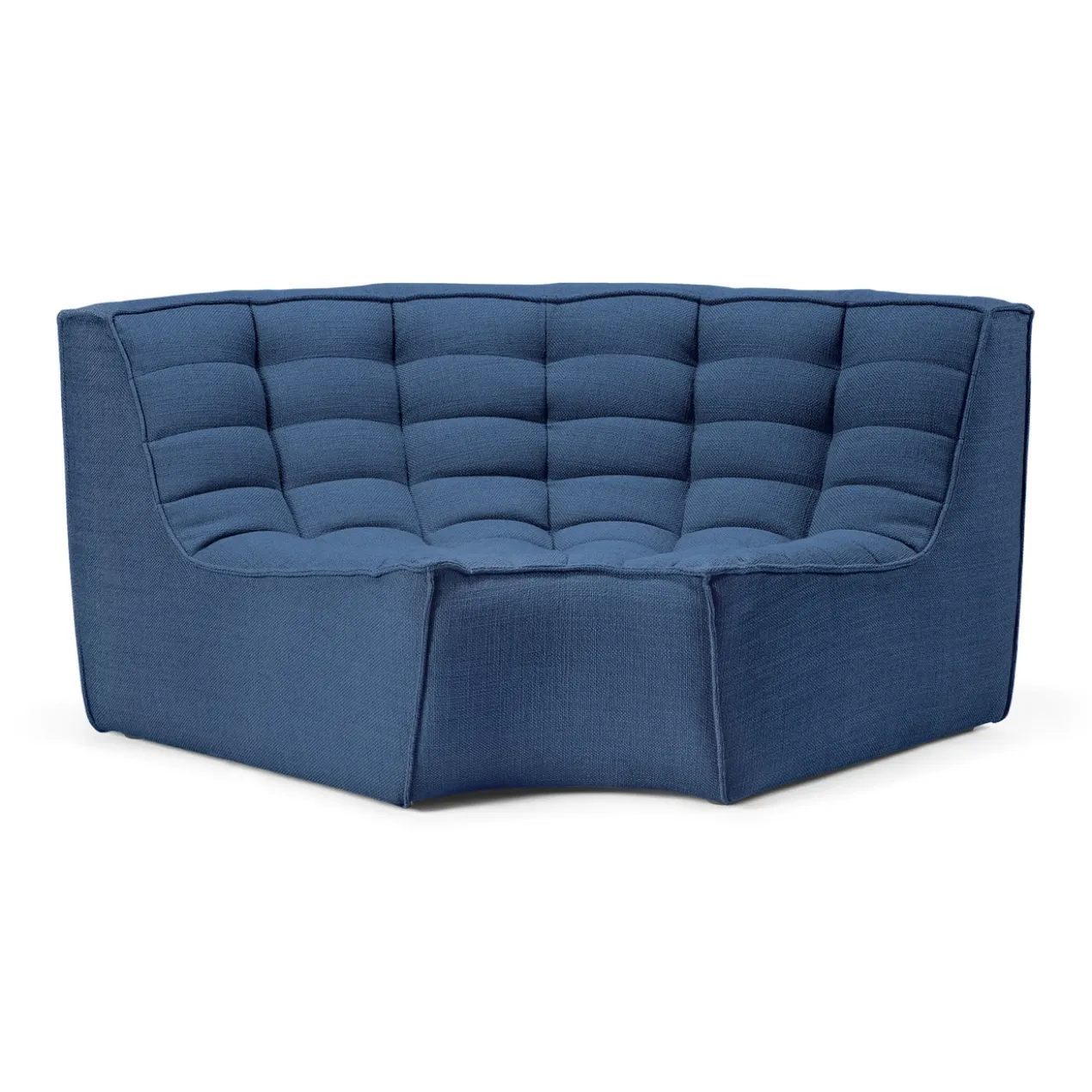 Modulaire bank N701 blue set 1 + 3 seat, 90° ronde hoek