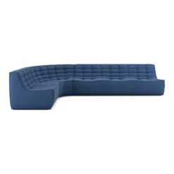 Modulaire bank N701 blue set 1 + 3 seat, 90° ronde hoek