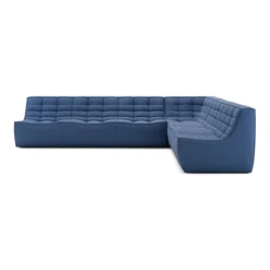 Modulaire bank N701 blue set 2 + 3 seat, 90° recht hoek