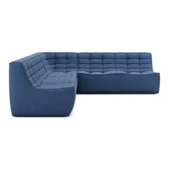 Modulaire bank N701 blue set 2x2 seat 90° recht hoek