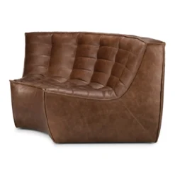 Modulaire bank N701 - chestnut - 90° rond hoekelement